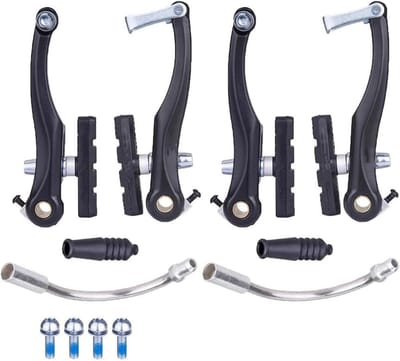 Fiets V-Remklauw Set - Remmen Set Fiets - Veilig Fietsen - Lichtgewicht Ontwerp - 110 mm Lengte - Zilver