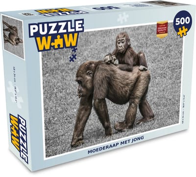 Puzzel Apen - Landschap - Vacht - Legpuzzel - Puzzel 500 stukjes