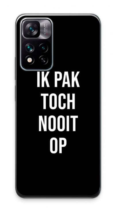 Case Company® - Hoesje geschikt voor Xiaomi 11i hoesje - Ik pak nooit op - Zwart - Soft Cover Telefoonhoesje - Bescherming aan alle Kanten en Schermrand