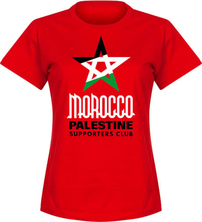 Marokko Palestina Supporters Club Dames T-Shirt - Rood - XL