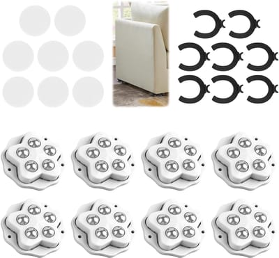 8 stuks kogelwielen, zware belasting, meubelwielen plat, kogelrollen voor meubels, rollen om te plakken, 200 kg, zelfklevend, sterk rolwiel, 360 graden wielen voor meubels, opbergdoos, kleine