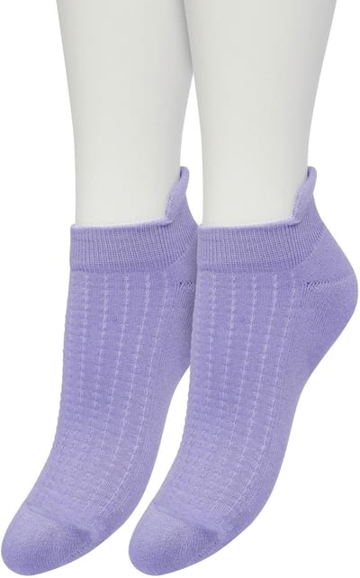 Bonnie Doon Sneaker Sokken Deluxe Dames Lila maat 36/42 - 2 paar - Badstof Binnenzool - Gladde teennaad - Comfortabele Elastische Bovenzijde - Zacht Hiel Kussen houdt Vuil tegen - Geschikt voor Sport - Licht Paars - Dusted Peri - OL2214022.217