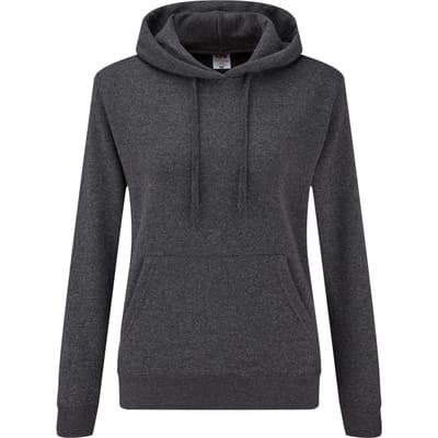 Fruit of the Loom Dames/Dames Classic Heather Hoodie (Donkergrijs)