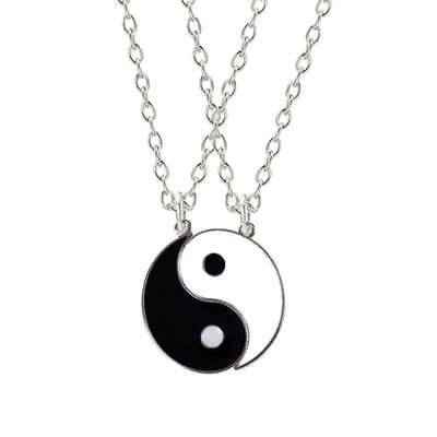 Bixorp Friends BFF Ketting voor 2 met Yin Yang in Twee Helften - Vriendschapsketting Meisjes - Best Friends Ketting Vriendschap Cadeau voor Twee
