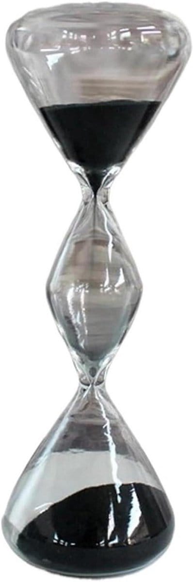 Zandloper Timer - Zandloper Klok - Tijd Management - Klassiek Ontwerp - 20.7x6.7 cm - Zwart