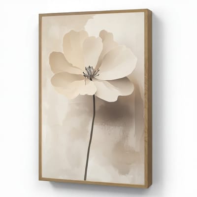 Wandlamp 60x90 cm - Oplaadbaar - Bloem - Beige - Verf - Schaduw - Wandlampen binnen woonkamer - Slaapkamer lamp - Decoratieve nachtlamp - Vloerlamp draadloos