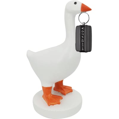 Magnetische Gans Sleutelhanger Standbeeld Schattig Hars Sleutelhanger Ornament met Basis Huisdecoratie
