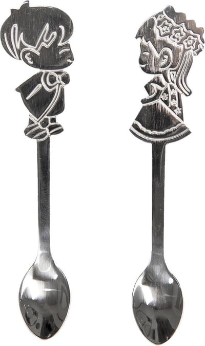 Clayre & Eef Lepels Set van 2 12 cm Zilverkleurig Metaal Kinderen