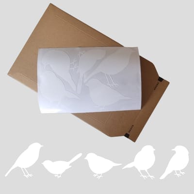 Raamstickers Vogels – Herbruikbare Set van 5 Staande Vogeltjes | Decoratief & Voorkomt raambotsingen