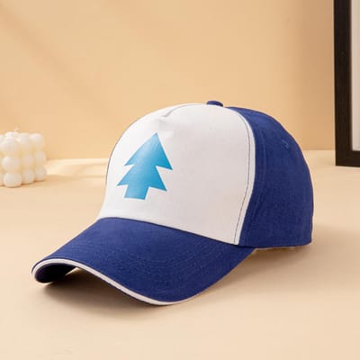Anime Gravity Falls Dipper Pines Blauwe Dennenboom Print Trucker Cap Mannen Vrouwen Cartoon Cosplay Verstelbare Baseballpet Voor Buiten Adjustable white