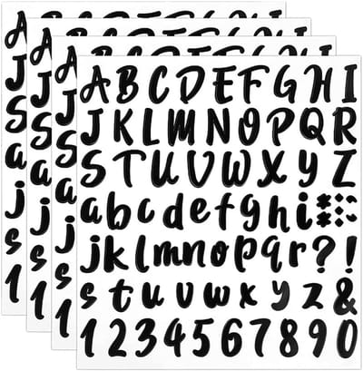 Zwarte vinyl letternummers stickers 1 inch waterdichte zelfklevende sticker voor brievenbus, borden, raam, deur, auto's, vrachtwagens, thuis, bedrijf, adresnummer (4 sets, 288 stuks)