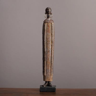 Ornements d'Art Africain Femme Tribale Style Vintage Salon Meuble TV Usage Domestique Artisanat Ancien Durable Durable