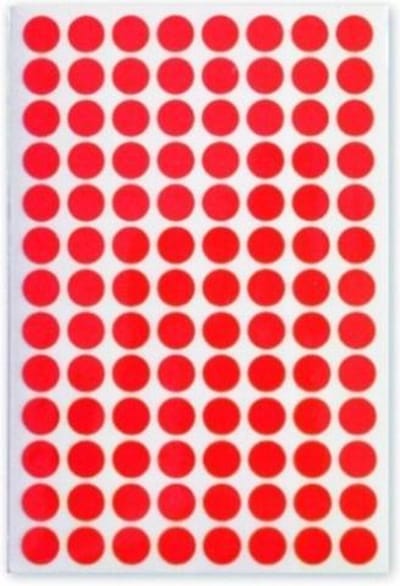 Soho Etiketten Rond 8 Mm Papier Rood 3 Vellen á 104 Stuks