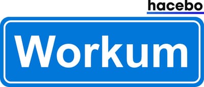 Hacebo - Plaatsnaam Sticker - 29x10 CM - Workum sticker - Verkeersborden sticker - grappige cadeaus - Workum