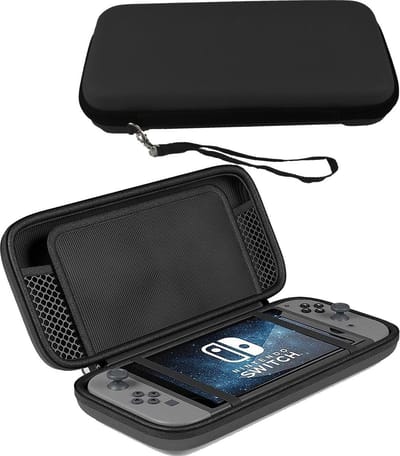 Hoes Geschikt voor Nintendo Switch OLED Case Hard Cover Bescherm Hoesje Koord - Case Geschikt voor Nintendo Switch OLED Hoes - Zwart
