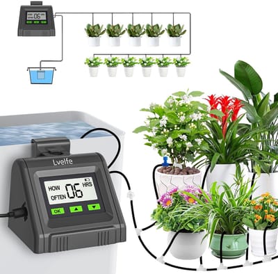Automatisch Bewateringssysteem - Druppelirrigatieset - Instelbaar Waterdebiet - Kan 11 Planten Tegelijk Bewateren - Geschikt voor Kamerplanten, Tuinplanten, Balkonplanten en Potplanten