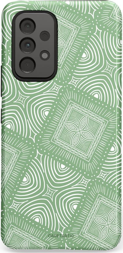 Casetastic Hoesje Geschikt voor Samsung A53 - Stijlvolle Beschermende Duo-layer Case - Groene Mandala
