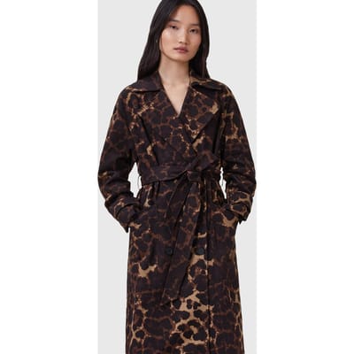 AllSaints Abel Trench Leopard Brown Taglia: 2 | Trench Outlet | Donna | Marrone