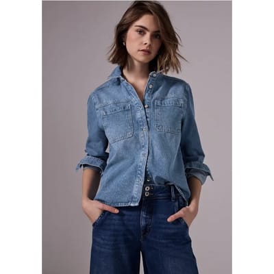 Cropped jeans overshirt