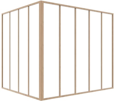 Vente-unique Hoekraam werkplaats van gepoedercoat aluminium - L150 x B120 x H130 cm (B x H) -Licht naturel - BAYVIEW