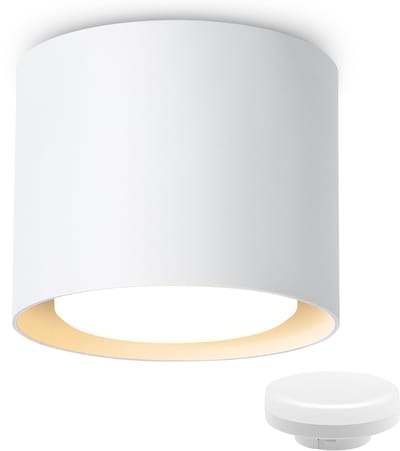 NETTLIFE Opbouwspot LED - GX53 Fitting - wit - 3000K Warm wit Licht - 5W Plafondspot - rond - Metaal - Klein Opbouwspot - voor Gang | Woonkamer | Slaapkamer | Keuken - 10cm