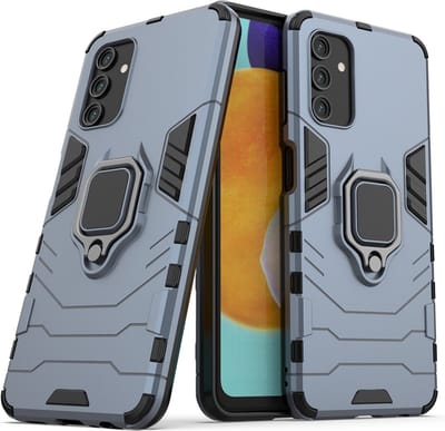 MobyDefend Hoesje - Geschikt voor Samsung Galaxy A13 (4G) - Dubbelgelaagde Pantsercase Met Standaard - Navy Blauw