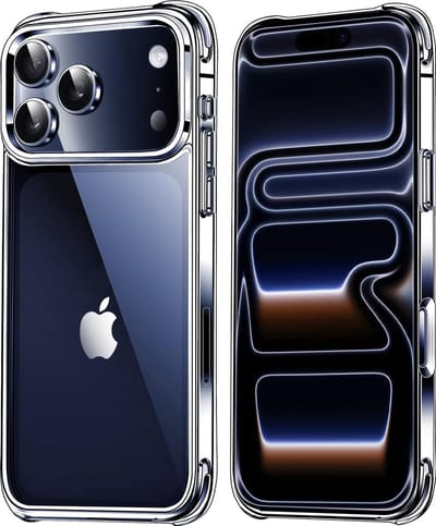 AziLine Shockproof Case Geschikt voor iPhone 17 Pro - Transparante Luxe iPhone 17 Pro Bescherming Hoesje - Maximaal Stevig en Premium Kwaliteit geschikt voor Apple iPhone 17 Pro