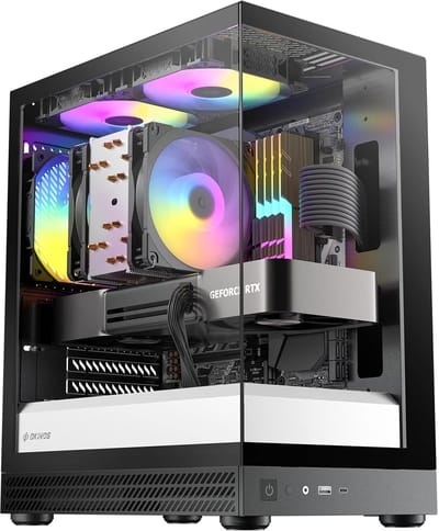 Micro ATX Behuizing - PC Case Mini Tower - Computer Bouwen - Gehard Glas Panelen - 309 mm GPU Lengte