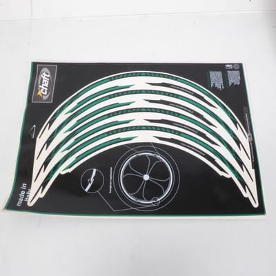 Liseret jante pour moto autocollant Chaft vert avant arrière noir et vert Neuf