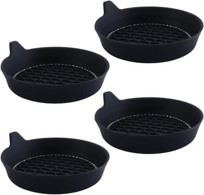 Set van 4 Siliconen Auto Bekerhouder Coasters met Strass, Universele Antislip Mat voor Auto Interieur, Zwart en Stijlvol Accessoire