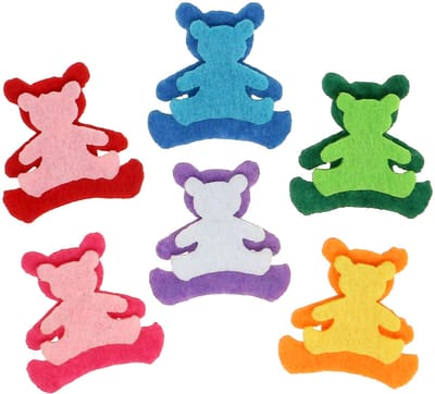 Strooidecoratie beer van vilt diverse kleuren 3,5cm x 3,5cm 100 st