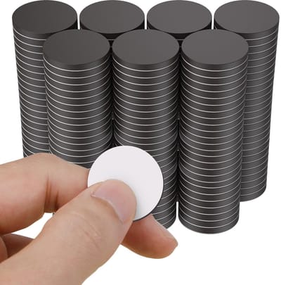 Set van 350 ronde zelfklevende magneten 20 x 2,1 mm voor knutselen, koelkast en whiteboards, sterke magnetische stippen