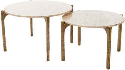 Light & Living - Salontafel KANAE - Ø76x44cm - Bruin - Set van 2