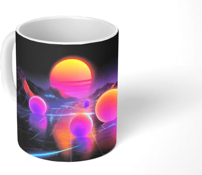 Mok - Koffiemok - Landschap - Bergen - Bollen - Licht - Mokken - 350 ML - Beker - Koffiemokken - Theemok