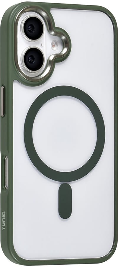 TUNIQ Back cover - iPhone 16 - Groen - MagSafe-ring - Valbescherming