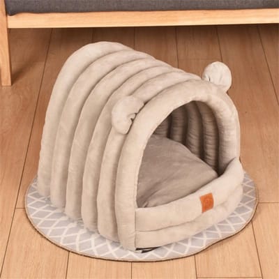 Tente de couchage ronde Super douce pour chien et chat, confort de sommeil profond en hiver, tente de couchage chaude, tapis de grotte confortable, lit d'intérieur Portable pour chat S