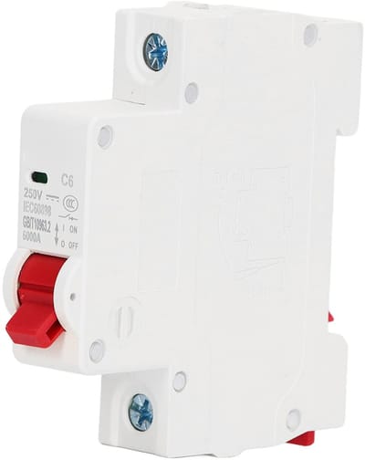 Dailygoody - Stroomonderbreker 1P DC - Beveiligingsschakelaar - Hoog breekvermogen - 6A - voor DC-voedingssysteem - Bescherm tegen overbelasting - Ges...