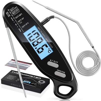 Dailygoods - Keuken Thermometer - Digitale Grill Thermometer - Grote Display met Achtergrondverlichting - Vlees Thermometer - Magnetisch voor Oven - V...