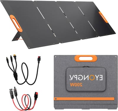 Opvouwbaar Zonnepaneel - Draagbare Energie - Off-Grid Opladen - Hoge Efficiëntie 26% - 200 Watt - Zwart