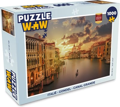 Puzzel Italië - Gondel - Canal Grande - Legpuzzel - Puzzel 1000 stukjes volwassenen