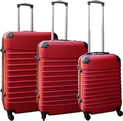 Travelerz kofferset 3 delig met wielen en cijferslot - ABS - rood (228-)