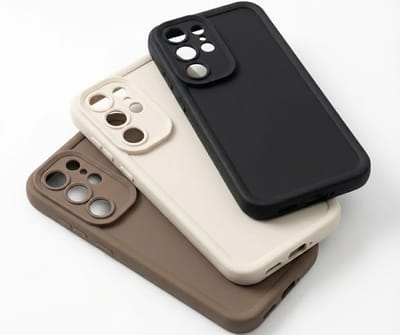 Zwart beige taupe telefoon hoesje set van 3 geschikt voor Samsung Galaxy S24 Ultra dames en heren backcover case met matte afwerking, schokbestendig ontwerp en verhoogde camerabescherming