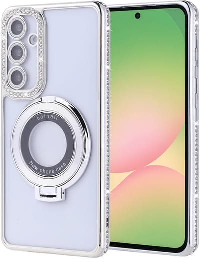 Hoesje Geschikt voor Samsung Galaxy A17 / A26 hoesje Zliver - Geschikt voor Magsafe Lens beschermer ring Luxury Bling Sparkly Diamond backcover