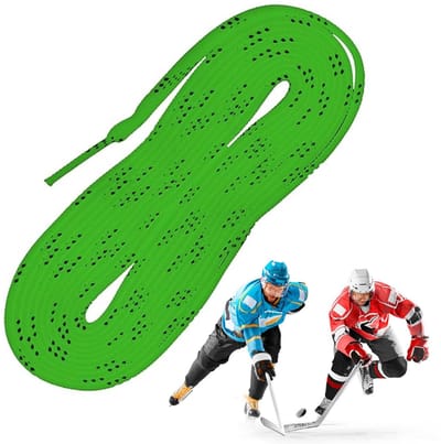 Dailygoody - Gewaxte hockeyveters - Lange veters voor hockeyschoenen - Groen - Professionele kwaliteit - Ideaal voor ijshockeys - Uniseks volwassene