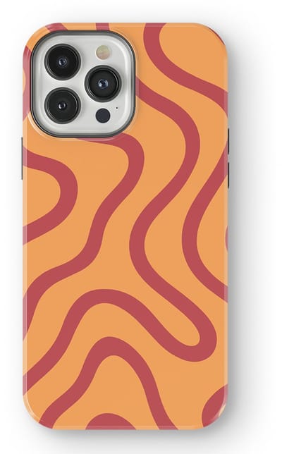 DripCase Curvy Lines Hoesje geschikt voor iPhone 13 Pro Max | Backcover met Mag | Design Tough Case geschikt voor iPhone 13 Pro Max Terracotta Twist