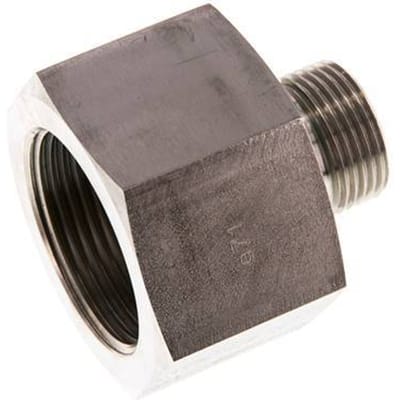 G 3/4'' x G 1 1/4'' M/F RVS Neusstuk 400 Bar - Hydrauliek - FL2S-MF-STE-034G-114G