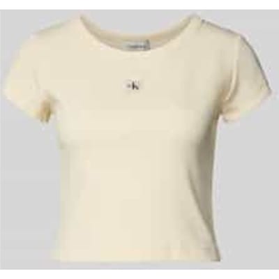 Calvin Klein Ss Heritage Label Tee Calico Maat: XL | Tops Outlet | Dames | Beige