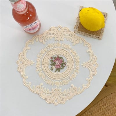 Vintage Tafelkleed Hoes Kant Borduurwerk Placemat Scandinavische Stijl Kast Meubeldecoratie Foto Achtergrond Requisieten gray