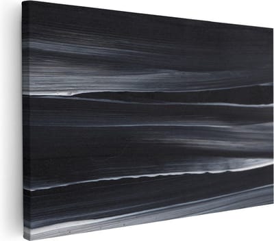 Artaza Canvas Schilderij Abstract - 90x60 cm - Wanddecoratie Zwart Wit - Muurdecoratie Woonkamer - Schilderijen Op Canvas