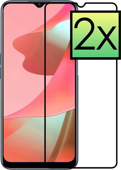 Screenprotector - 2 Stuks - Geschikt voor OPPO A16s - Full Cover - Beschermglas - Gehard Glas - Tempered Glass - Screen Protector